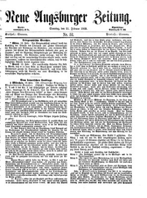 Neue Augsburger Zeitung Sonntag 21. Februar 1869