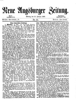 Neue Augsburger Zeitung Montag 22. Februar 1869