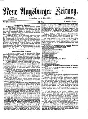 Neue Augsburger Zeitung Donnerstag 4. März 1869