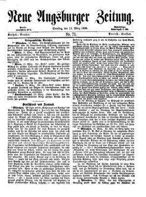 Neue Augsburger Zeitung Samstag 13. März 1869