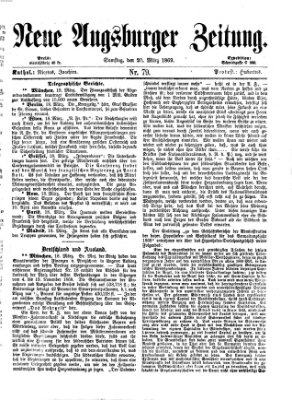 Neue Augsburger Zeitung Samstag 20. März 1869
