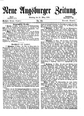 Neue Augsburger Zeitung Sonntag 21. März 1869