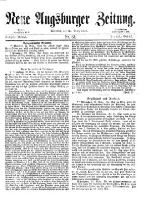 Neue Augsburger Zeitung Mittwoch 24. März 1869