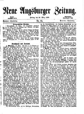 Neue Augsburger Zeitung Freitag 26. März 1869