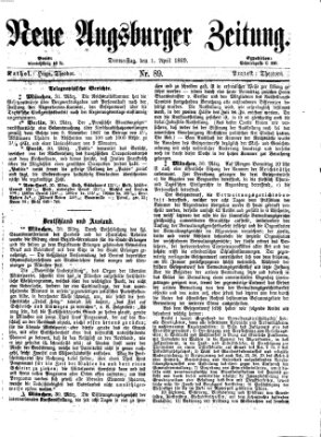 Neue Augsburger Zeitung Donnerstag 1. April 1869