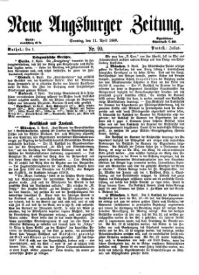 Neue Augsburger Zeitung Sonntag 11. April 1869