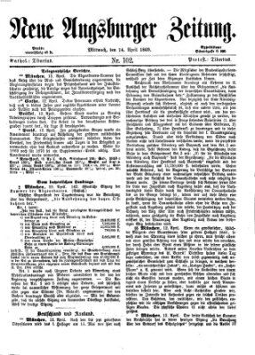 Neue Augsburger Zeitung Mittwoch 14. April 1869