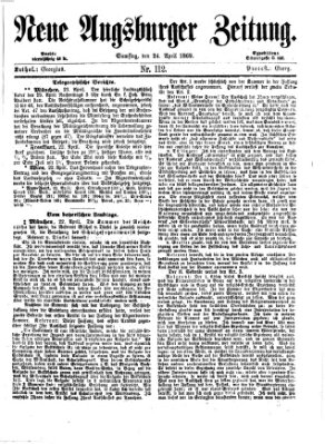 Neue Augsburger Zeitung Samstag 24. April 1869