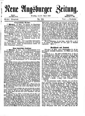 Neue Augsburger Zeitung Dienstag 27. April 1869