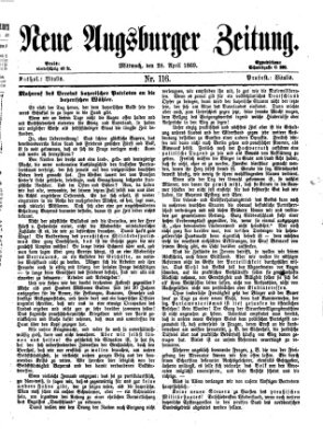 Neue Augsburger Zeitung Mittwoch 28. April 1869