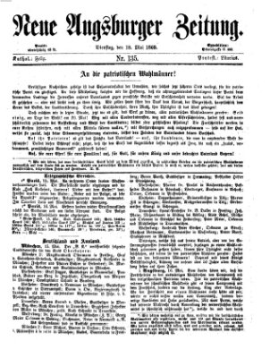 Neue Augsburger Zeitung Dienstag 18. Mai 1869