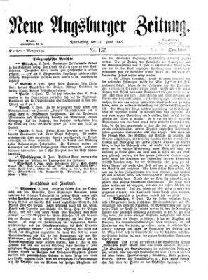 Neue Augsburger Zeitung Donnerstag 10. Juni 1869