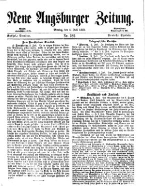 Neue Augsburger Zeitung Montag 5. Juli 1869