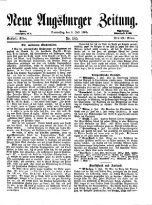 Neue Augsburger Zeitung Donnerstag 8. Juli 1869