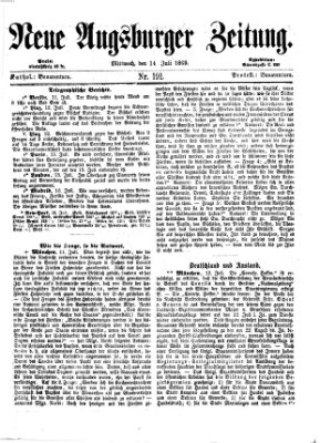 Neue Augsburger Zeitung Mittwoch 14. Juli 1869