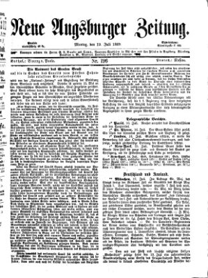 Neue Augsburger Zeitung Montag 19. Juli 1869