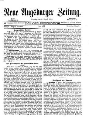 Neue Augsburger Zeitung Dienstag 3. August 1869