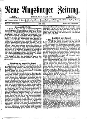 Neue Augsburger Zeitung Mittwoch 4. August 1869