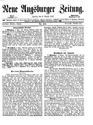 Neue Augsburger Zeitung Freitag 6. August 1869