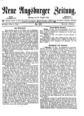 Neue Augsburger Zeitung Montag 30. August 1869