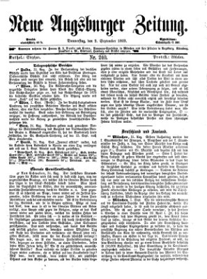 Neue Augsburger Zeitung Donnerstag 2. September 1869