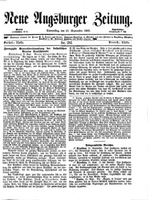 Neue Augsburger Zeitung Donnerstag 23. September 1869