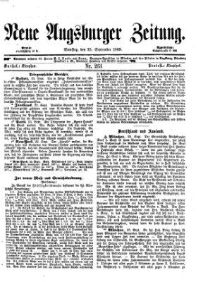 Neue Augsburger Zeitung Samstag 25. September 1869