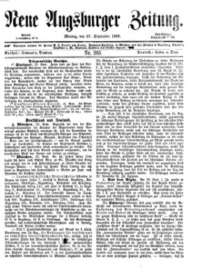 Neue Augsburger Zeitung Montag 27. September 1869