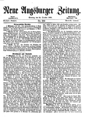 Neue Augsburger Zeitung Sonntag 24. Oktober 1869