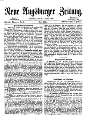 Neue Augsburger Zeitung Donnerstag 28. Oktober 1869