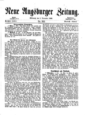 Neue Augsburger Zeitung Mittwoch 3. November 1869