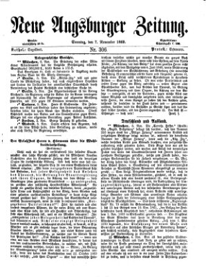 Neue Augsburger Zeitung Sonntag 7. November 1869