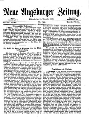 Neue Augsburger Zeitung Mittwoch 10. November 1869