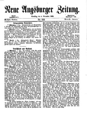 Neue Augsburger Zeitung Samstag 4. Dezember 1869