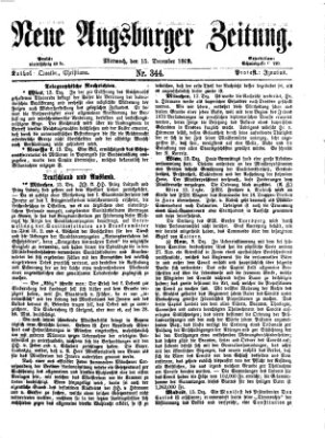 Neue Augsburger Zeitung Mittwoch 15. Dezember 1869