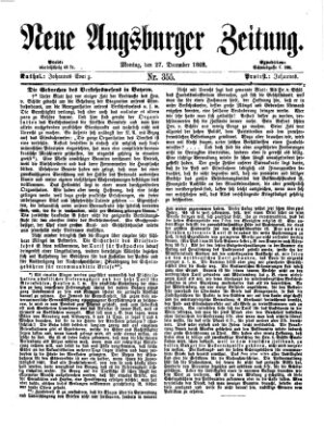 Neue Augsburger Zeitung Montag 27. Dezember 1869