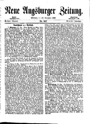 Neue Augsburger Zeitung Mittwoch 29. Dezember 1869