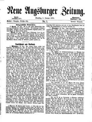 Neue Augsburger Zeitung Samstag 1. Januar 1870