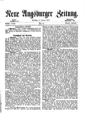 Neue Augsburger Zeitung Dienstag 4. Januar 1870