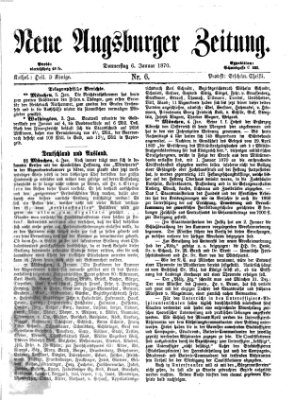 Neue Augsburger Zeitung Donnerstag 6. Januar 1870