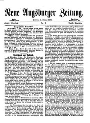 Neue Augsburger Zeitung Sonntag 9. Januar 1870