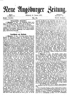 Neue Augsburger Zeitung Mittwoch 12. Januar 1870