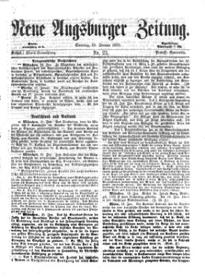 Neue Augsburger Zeitung Sonntag 23. Januar 1870