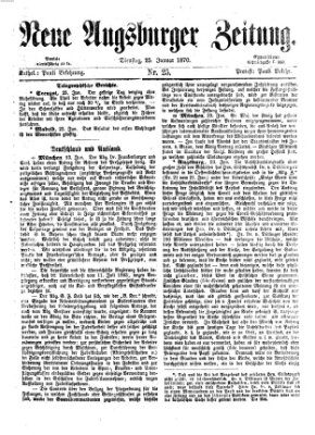 Neue Augsburger Zeitung Dienstag 25. Januar 1870