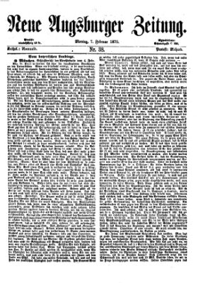 Neue Augsburger Zeitung Montag 7. Februar 1870