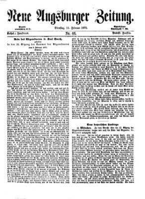 Neue Augsburger Zeitung Dienstag 15. Februar 1870