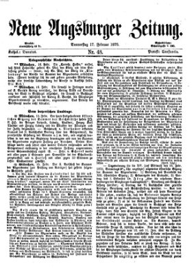 Neue Augsburger Zeitung Donnerstag 17. Februar 1870