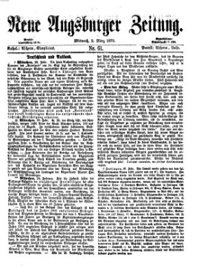 Neue Augsburger Zeitung Mittwoch 2. März 1870