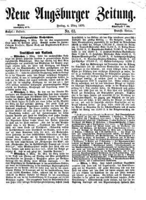 Neue Augsburger Zeitung Freitag 4. März 1870