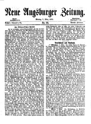 Neue Augsburger Zeitung Montag 7. März 1870